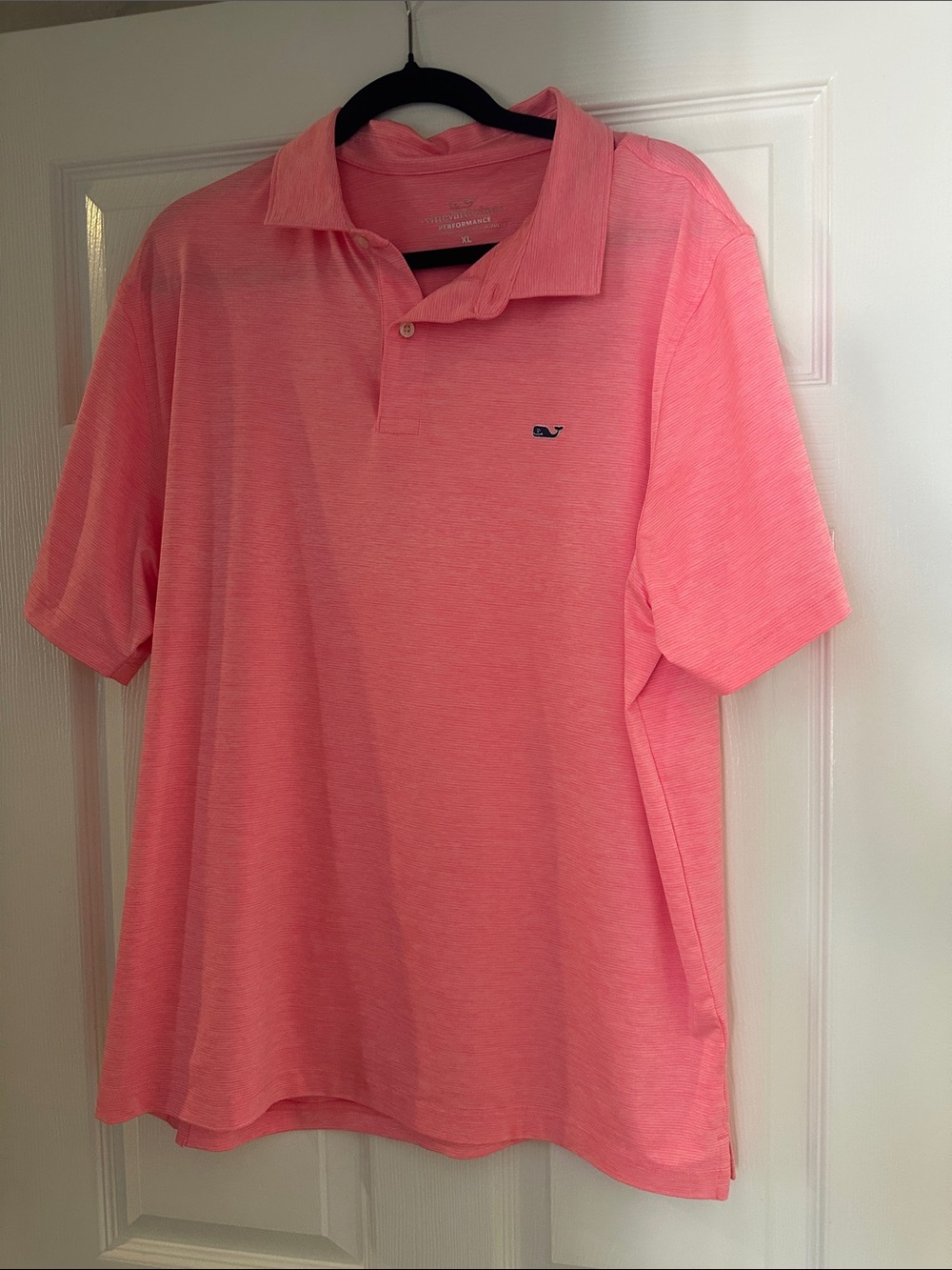 Vineyard Vines Men's XL Coral Pink Polo with Whale Logo